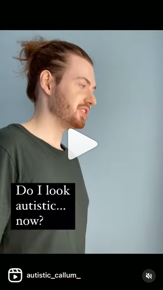 Person in button-down shirt with caption "Do I look autistic ... now?"